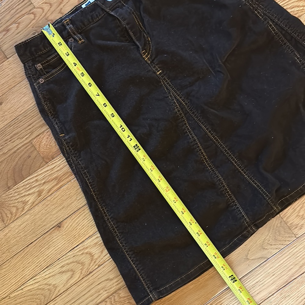 Adorable Gap knee-length brown corduroy skirt w/orange-brown stitching, EUC - Picture 5 of 8